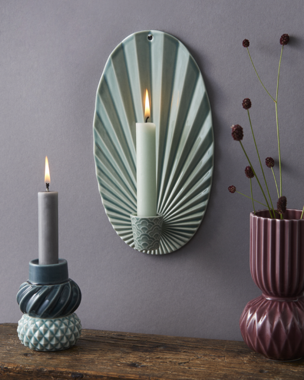 Pipanella waves candle sconce - Peacock