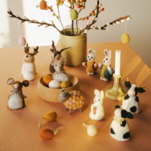 Wool egg 5pk - Gul/orange