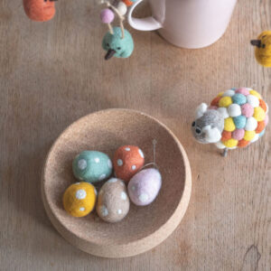 Wool egg 5pk - Prikkete